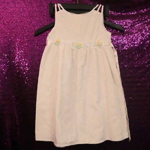 b.t. kids Other - LAST CHANCE - WHITE EYELET SUN DRESS 6 Spring Pastel Floral Strappy Easter